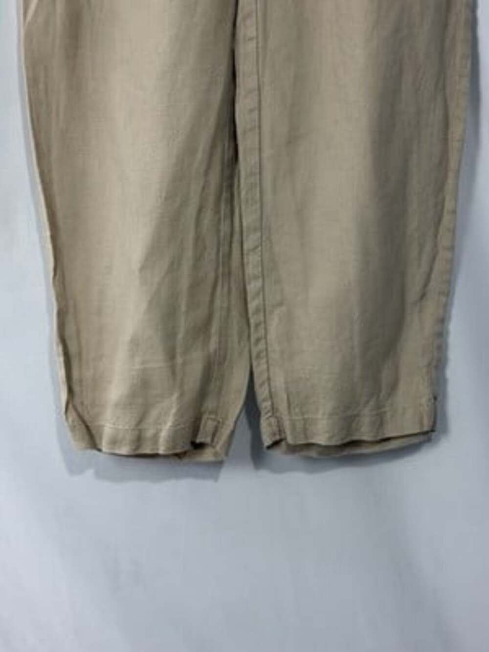 Quince Linen Pants Women XS Beige Premium Flax Wide Leg Cropped Elastic Waist - Picture 3 of 8